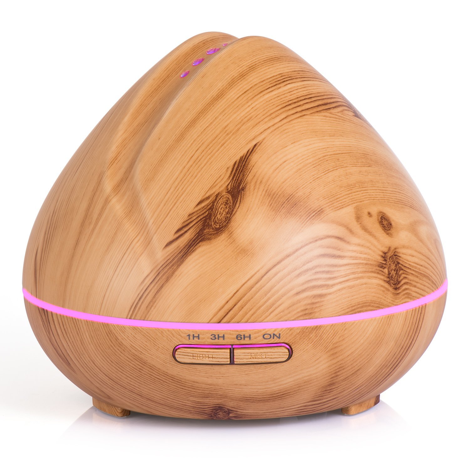 Ultrasonic Cool Mist Fragrance Essential Oil Room Diffuser Wood Grain Air Humidifier With Led Lights 400ml