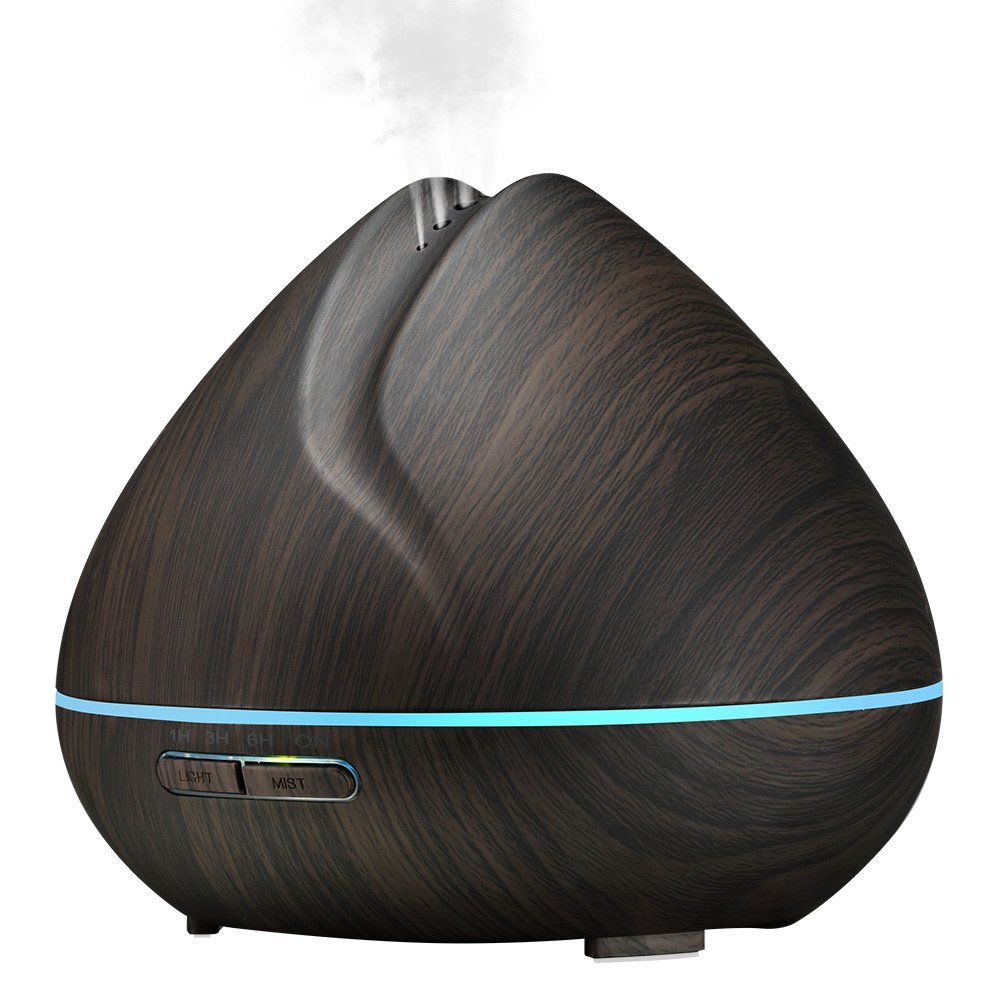 Essential Oil Diffuser 400ml Wood Grain Ultrasonic Aroma Humidifier Cool Mist with Timer Setting,Night Light