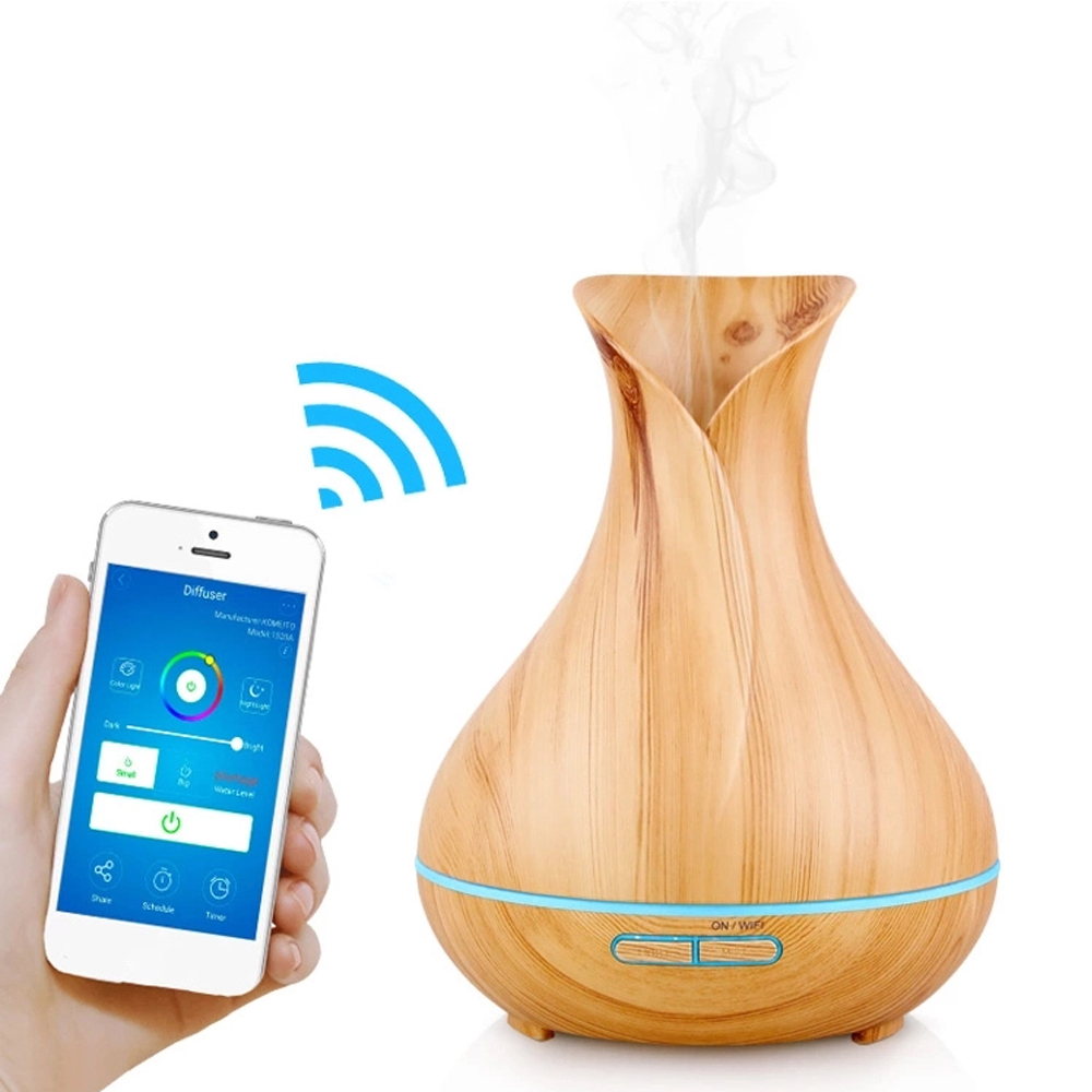 400ml Ultrasonic Humidifier Smart Wifi Essential Oil Aromatherapy Diffuser Compatible with Alexa, Google Home & APP