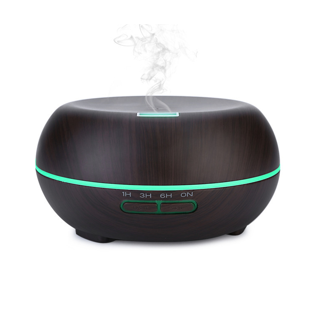 200ml Dark Wood Ultrasonic Aromatherapy Diffuser Humidifier Led Light Changing for Home Office Baby