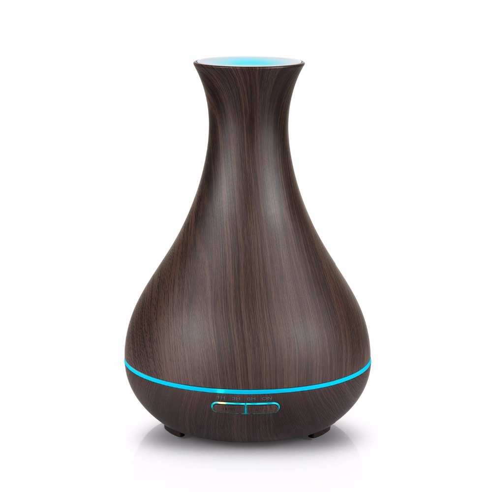 Wholesale Alibaba 400ml Wood Grain Aroma Oil Diffuser Home Fragrance Ultrasonic Mist Humidifier