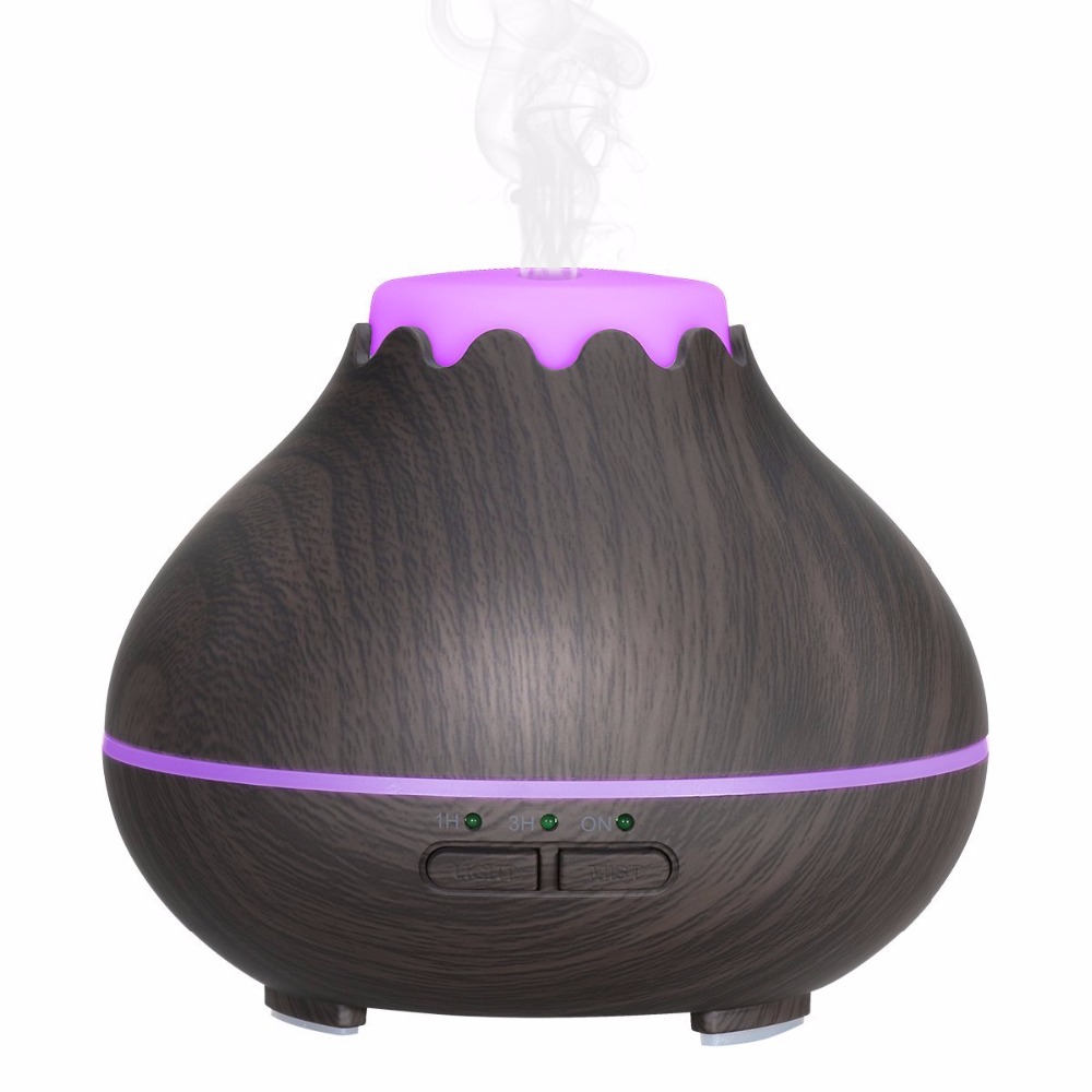 Spa Room LED Light Wood Grain Electric Ultrasonic 150ml Small Aroma Diffuser and Humidifier for Essential Oils 