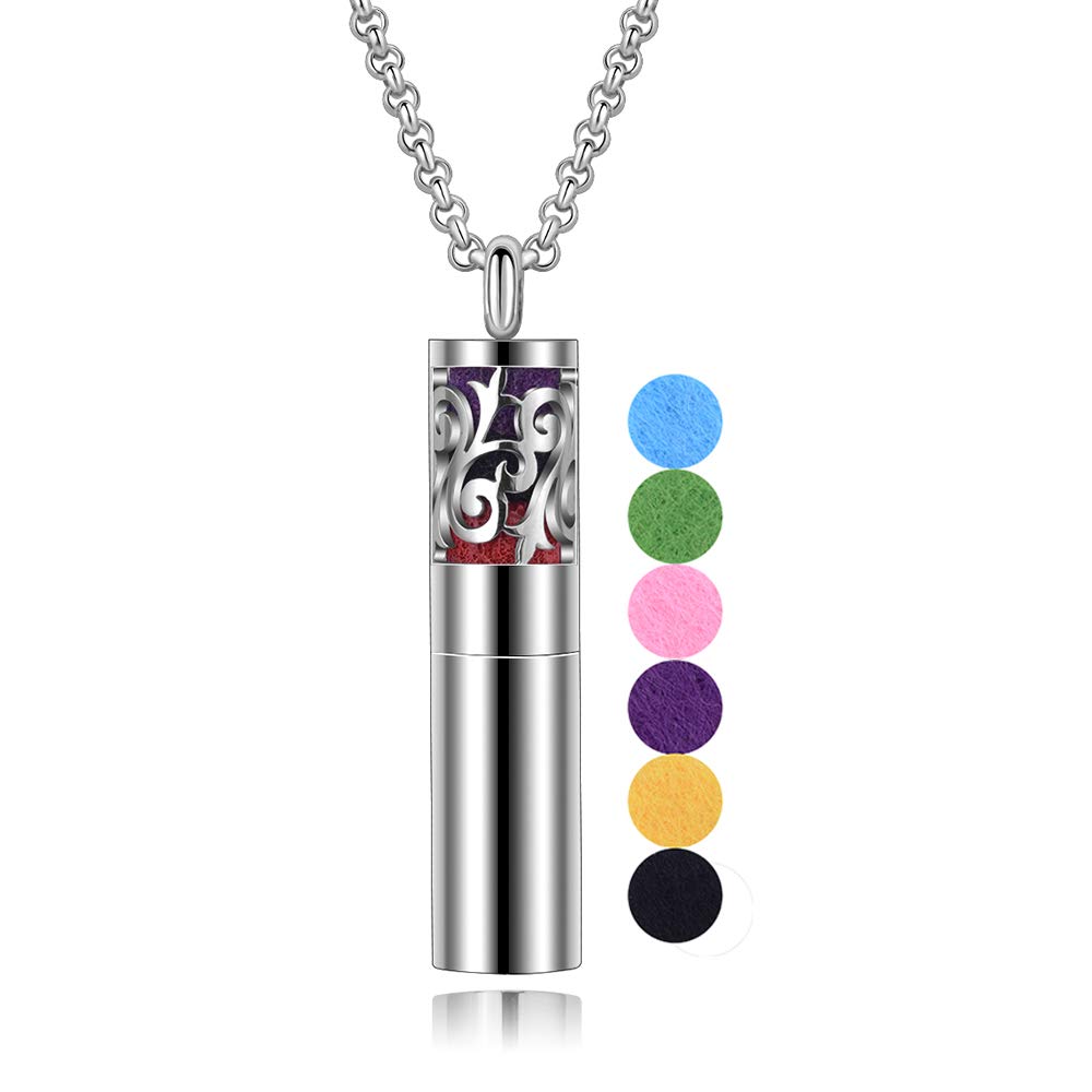 Customized design Cylindrical Pendant 316L Stainless Steel Aroma Necklace Jewelry with Chain