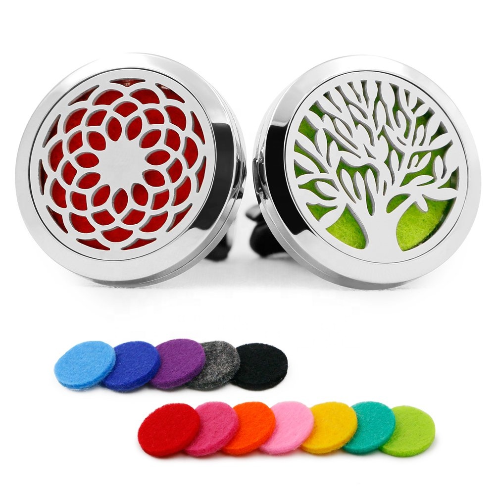 Wholesale Custom Stainless Steel Air Freshener Aromatherapy Essential Oil Car Diffuser Vent Clip